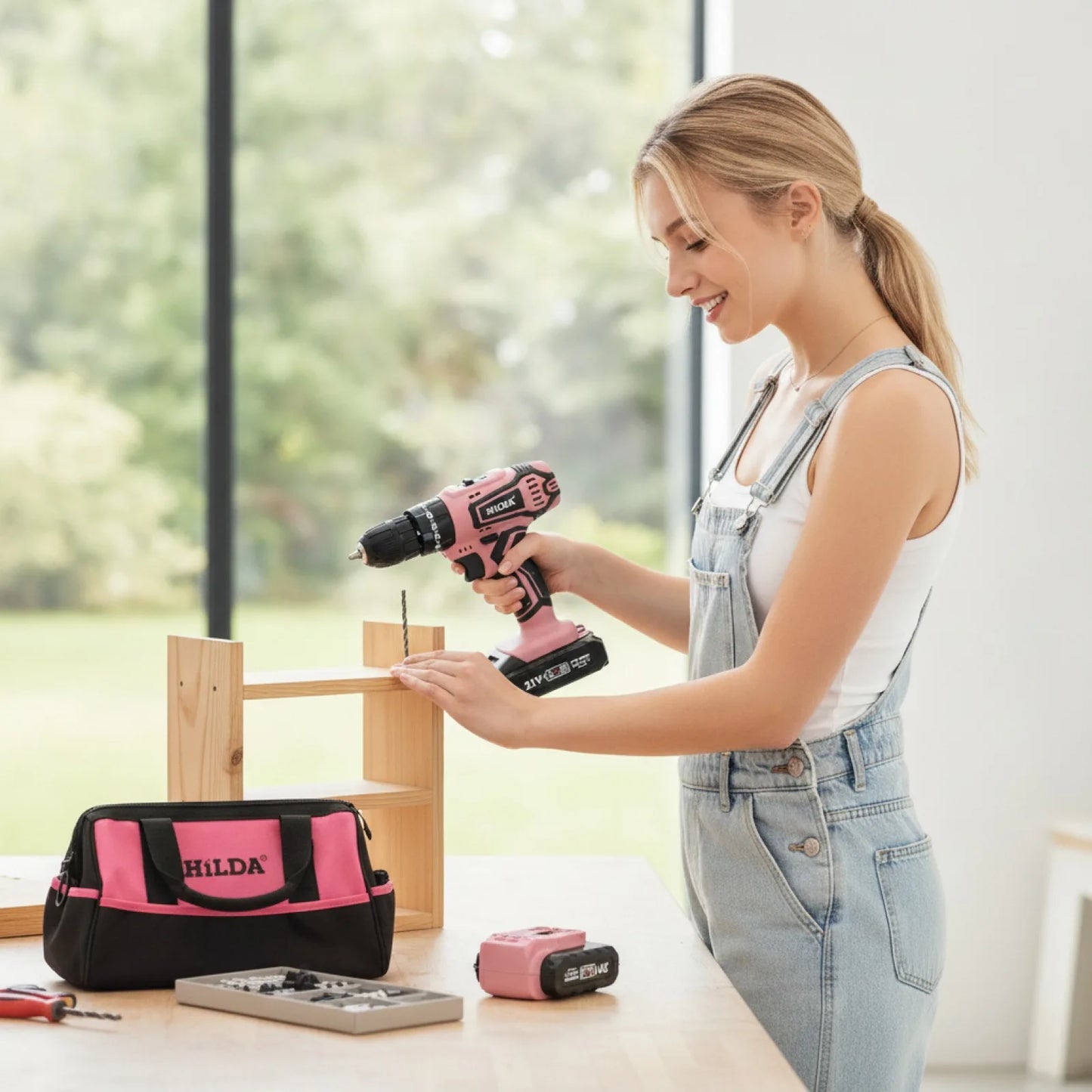 Perceuse Rose Sans Fil Spiralée