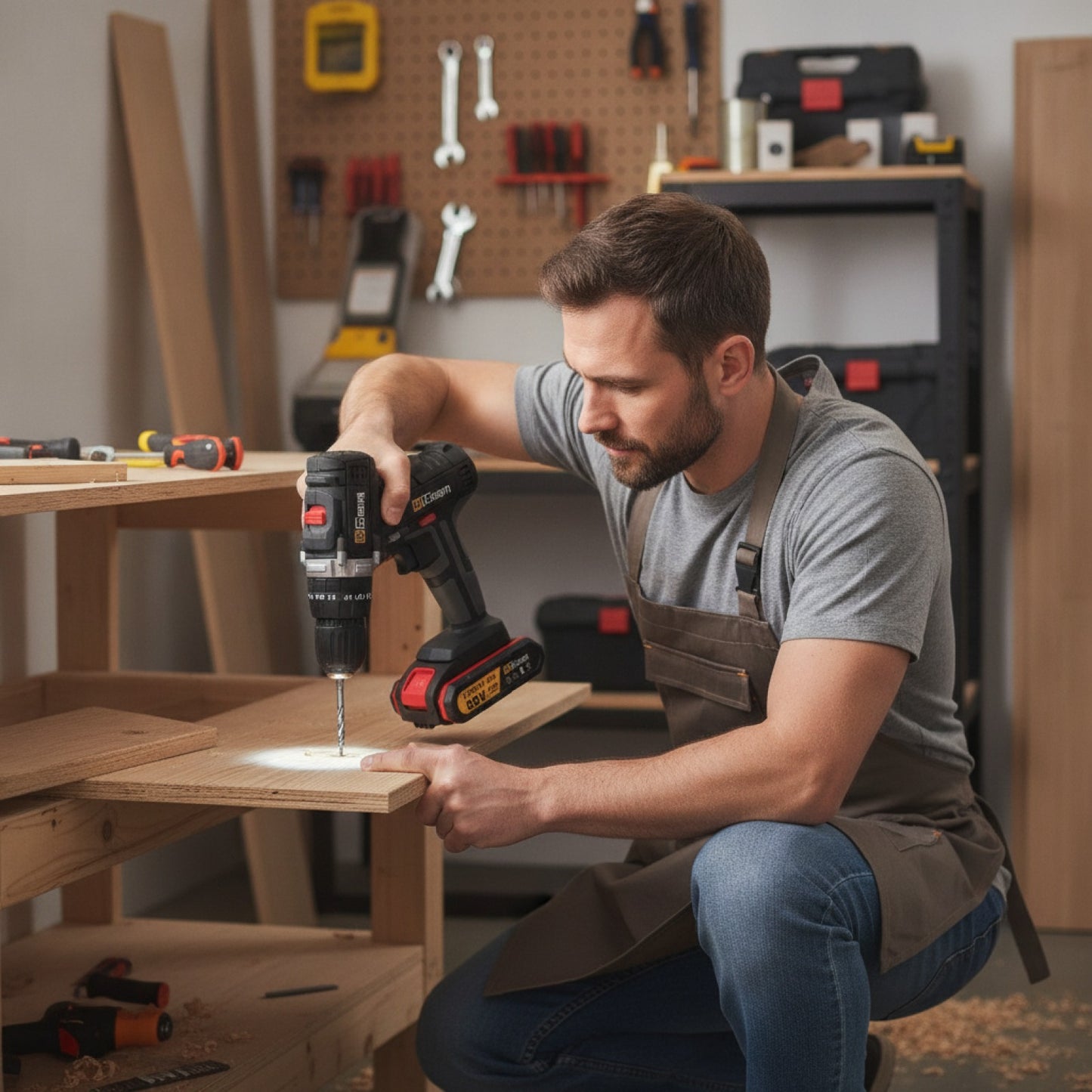 Perceuse Visseuse Sans Fil Gisam 21V - Puissante et Polyvalente pour le Bricolage