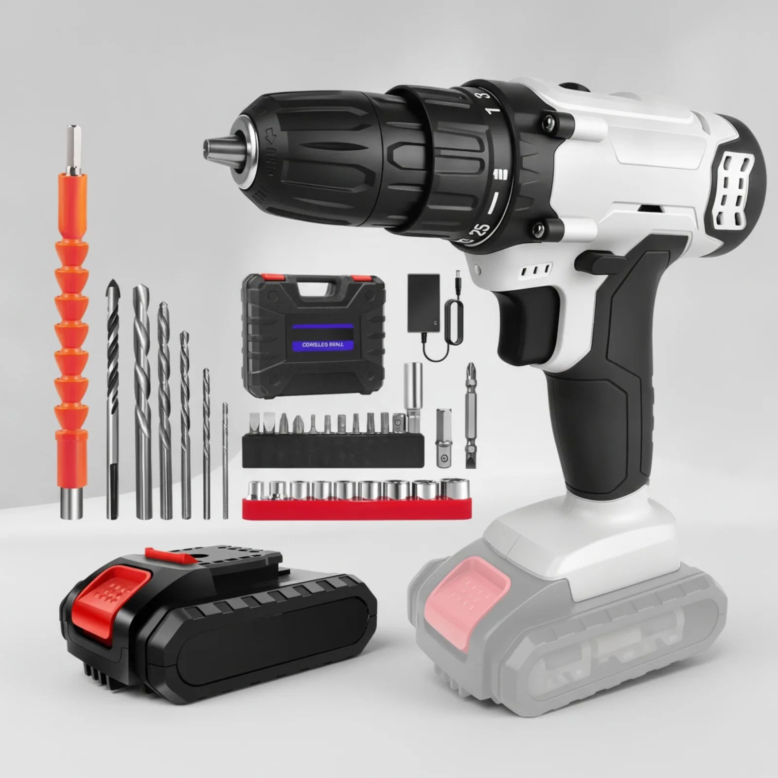 Perceuse sans fil 21V avec batterie Lithium-Ion et accessoires
