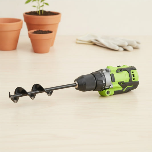 Mèche à spirale pour jardin avec embout hexagonal - Outil pour creuser les trous de plantation.