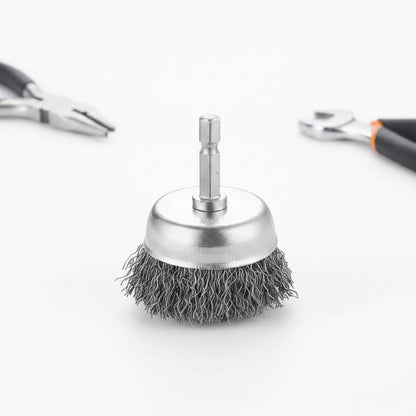 Wire Brush Wheel Cup Brush Set 10 Pack,Wire Brush for Drill 1/4 Inch Hex Shank 0.012 Inch Coarse Carbon Steel Crimped Wire Wheel